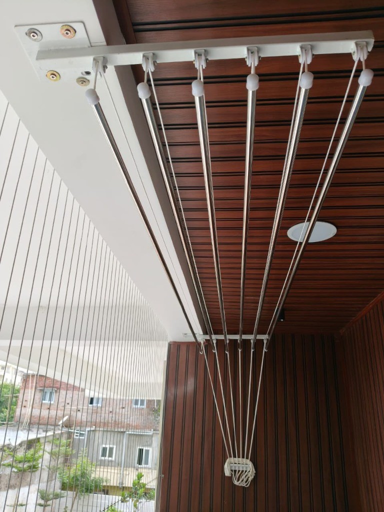 Cloth Hangers - Integrated Balcony Ceiling Pulley Drying Rack by Deccan Space Works