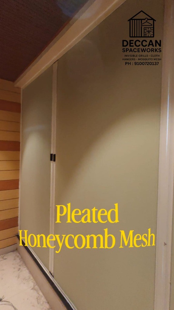 Pleated Honeycomb Mesh - Double Sliding All-Weather Shield by Deccan Space Works